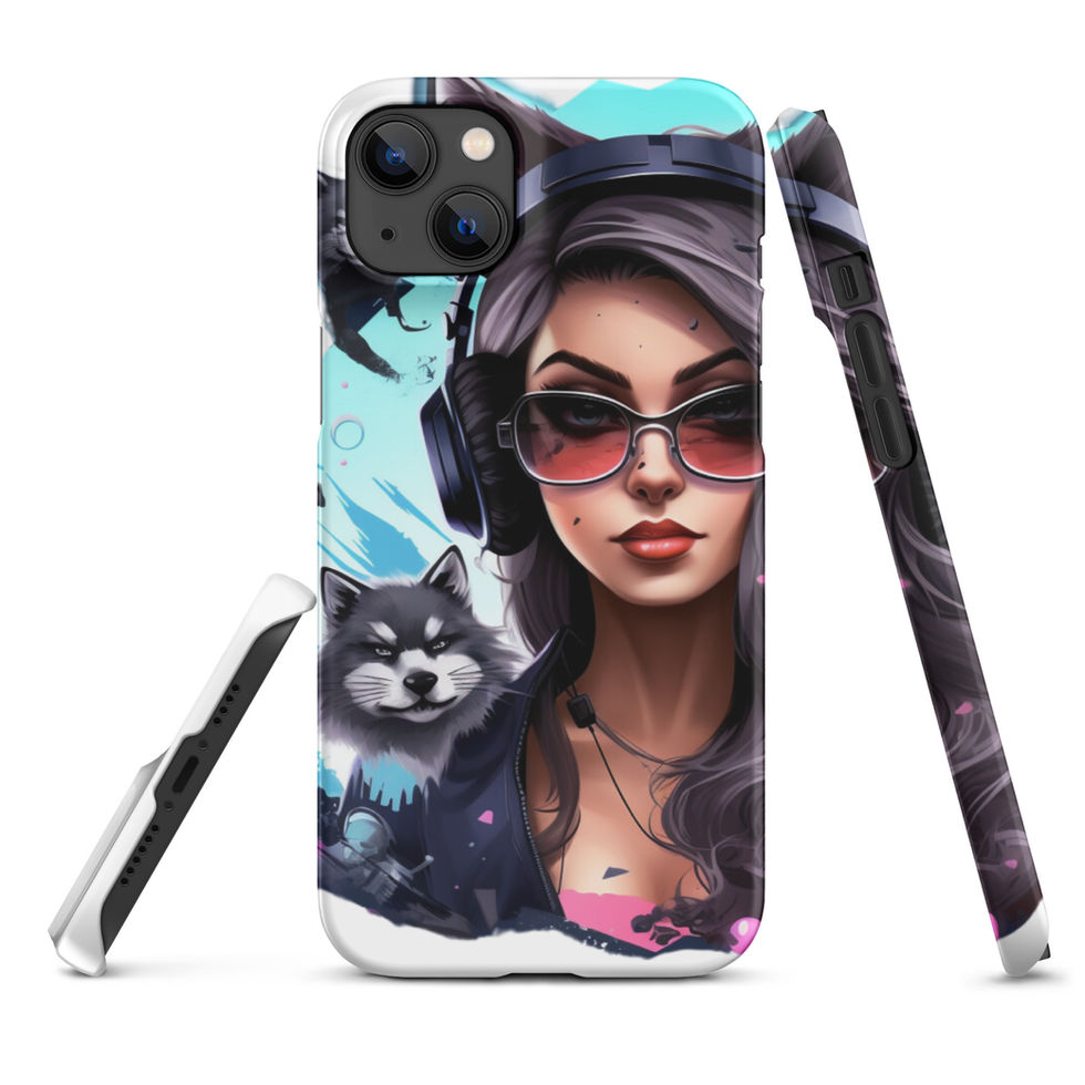 Shadow Huntress iPhone Snap Case with wolf looking outward
