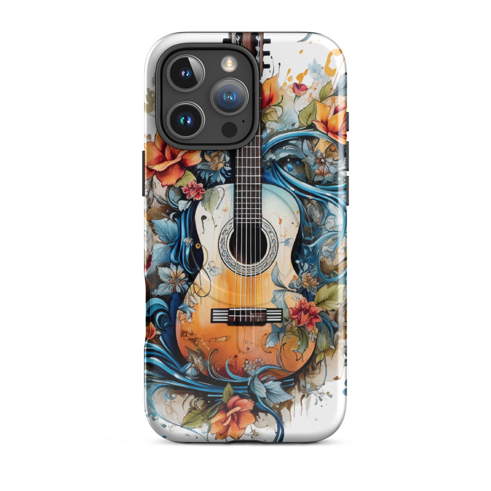 Nature’s Song MagSafe Tough Case for iPhone music studio display, showing the floral music artwork, image 13.