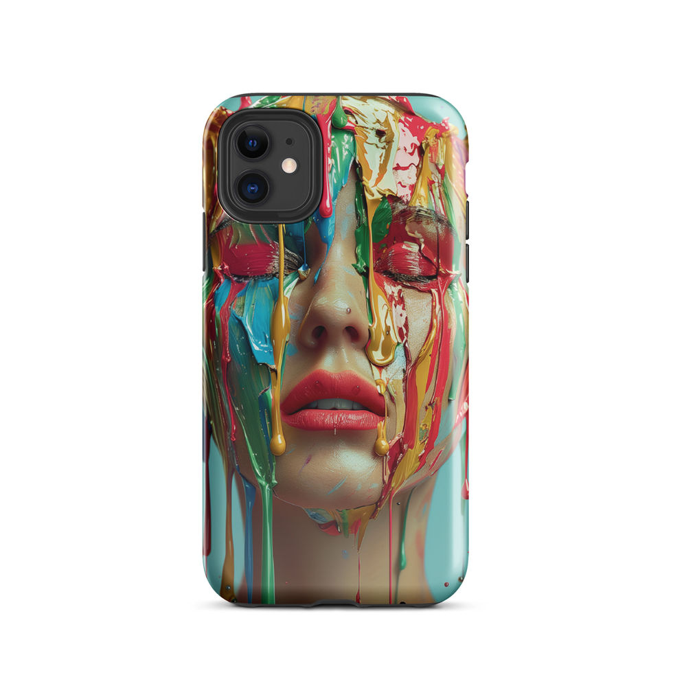 Vivid Metamorphosis tough case for iPhone with vivid transformational portrait artwork, rear view, preview 2