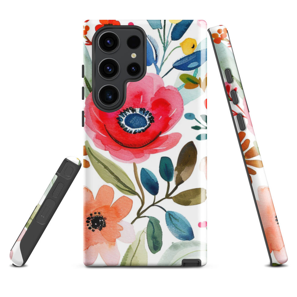 Field Notes in Bloom tough case for Samsung Galaxy S24, dual-layer botanical journal artwork, image 6