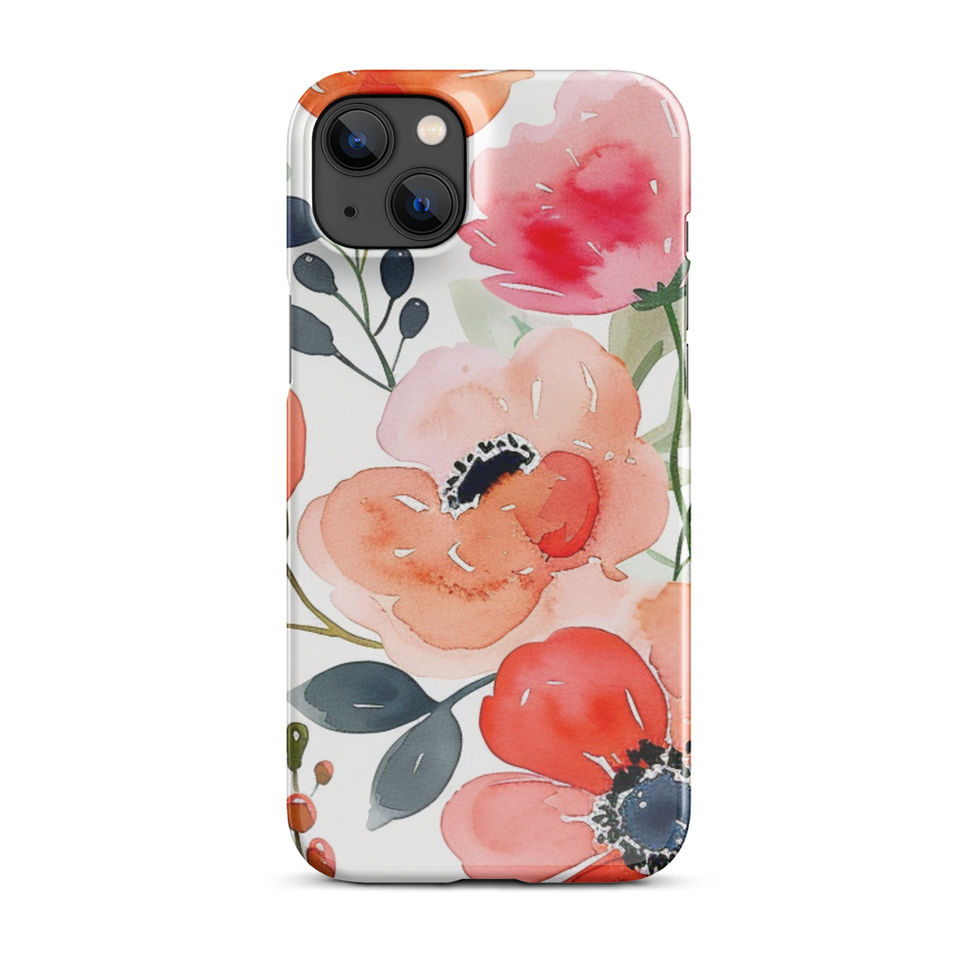 Vibrance Bloom snap case for iPhone 14 Pro with vivid coral, pink and orange painted flowers, gallery image 14