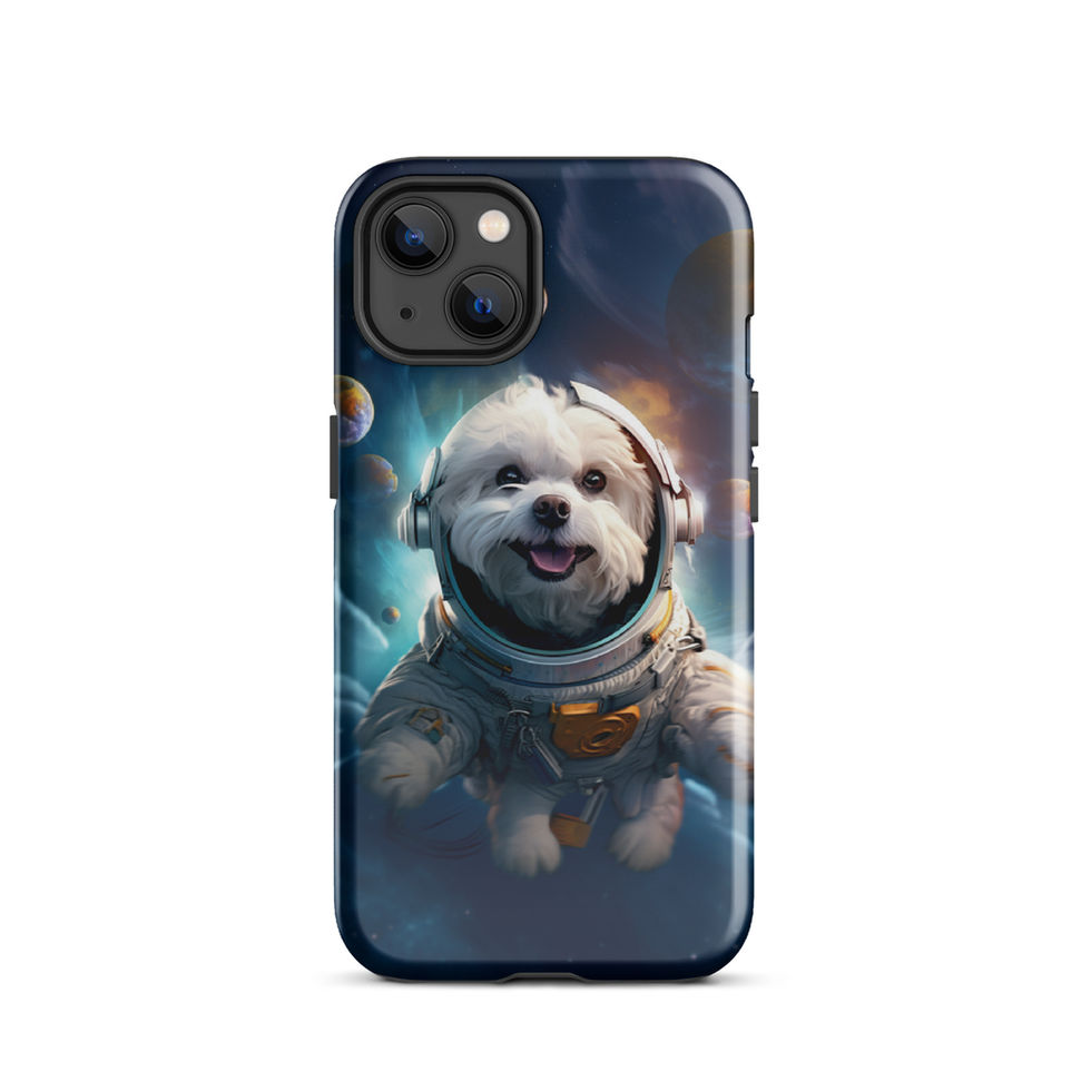 Galactic Voyager cosmic dog iPhone tough case — supported phone model mockup 10