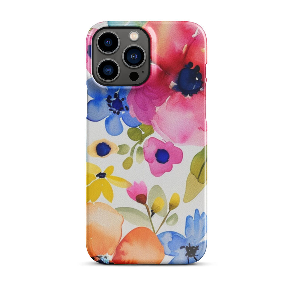 Wild Garden Waltz snap iPhone case with sweeping pink and coral flowers — painted texture detail variation 12 of 25