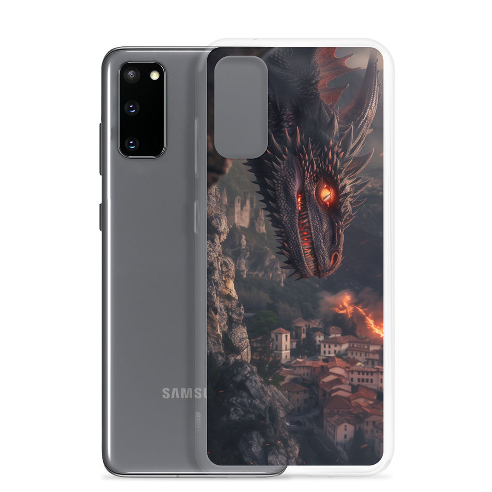 Infernal Watcher fire dragon clear case for Samsung Galaxy S21 Plus – rear artwork view 7