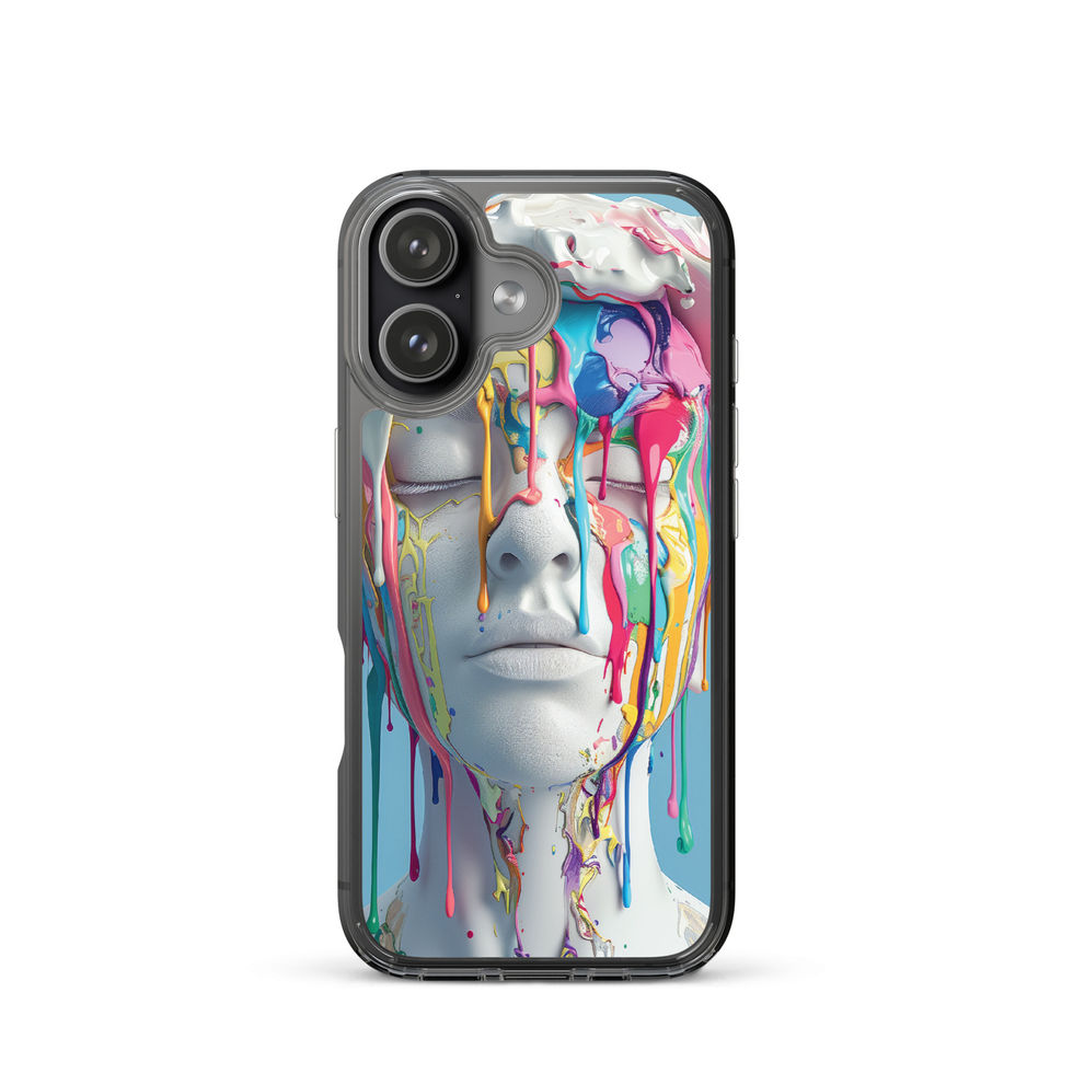 Chromatic Awakening clear iPhone case with vivid expressive portrait artwork, full-case view, image 50