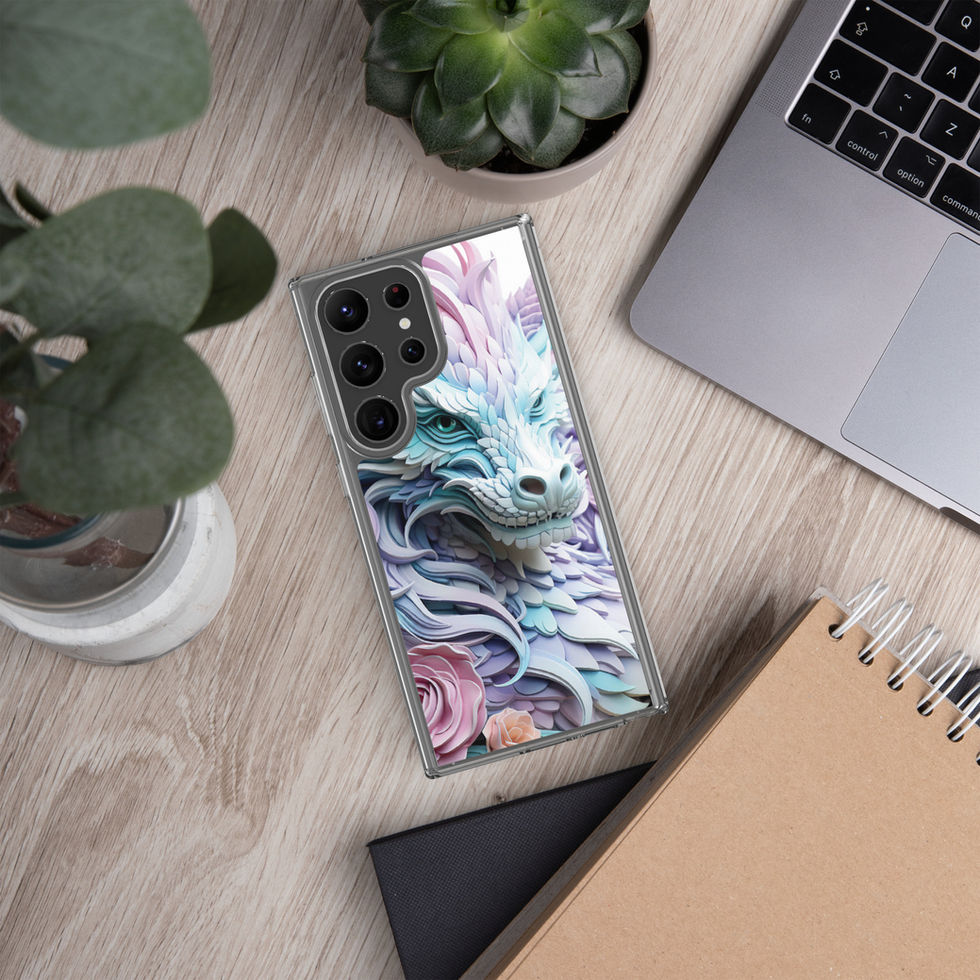 Serene Blossom Dragon floral dragon artwork on a clear Samsung case โ gallery view 39