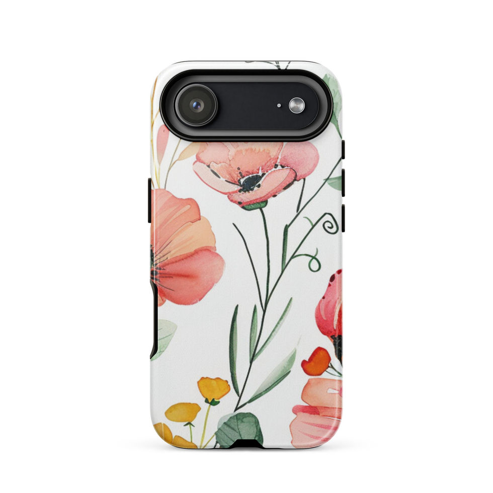 Peach garden flower Tough Case for iPhone with a polished protective finish