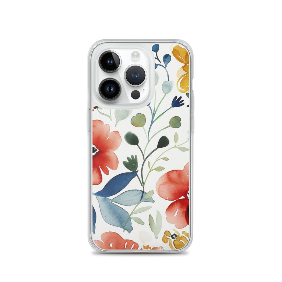 Watercolour Bloom clear case for iPhone 11, vibrant orange-and-green floral painting, image 28