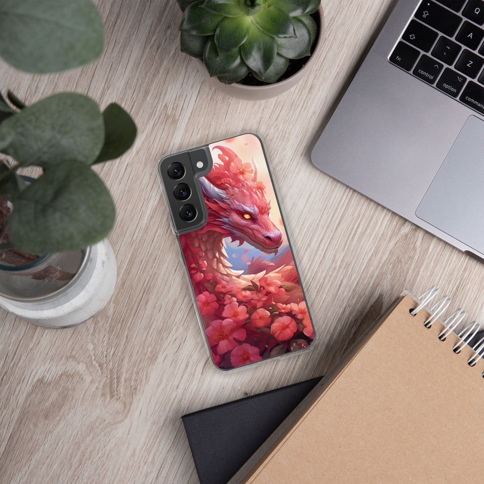 Scarlet Bloom red floral dragon clear Samsung case gallery view 25