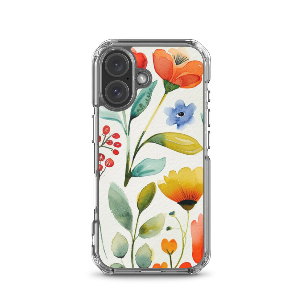 Meadow Daydream clear case for iPhone 15 Pro, hand-drawn sunflower meadow artwork, gallery view 45, image 45