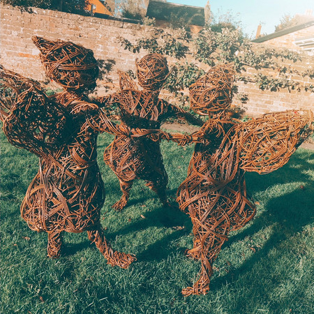 Willow Fairy Sculpture, wicker basket fairies