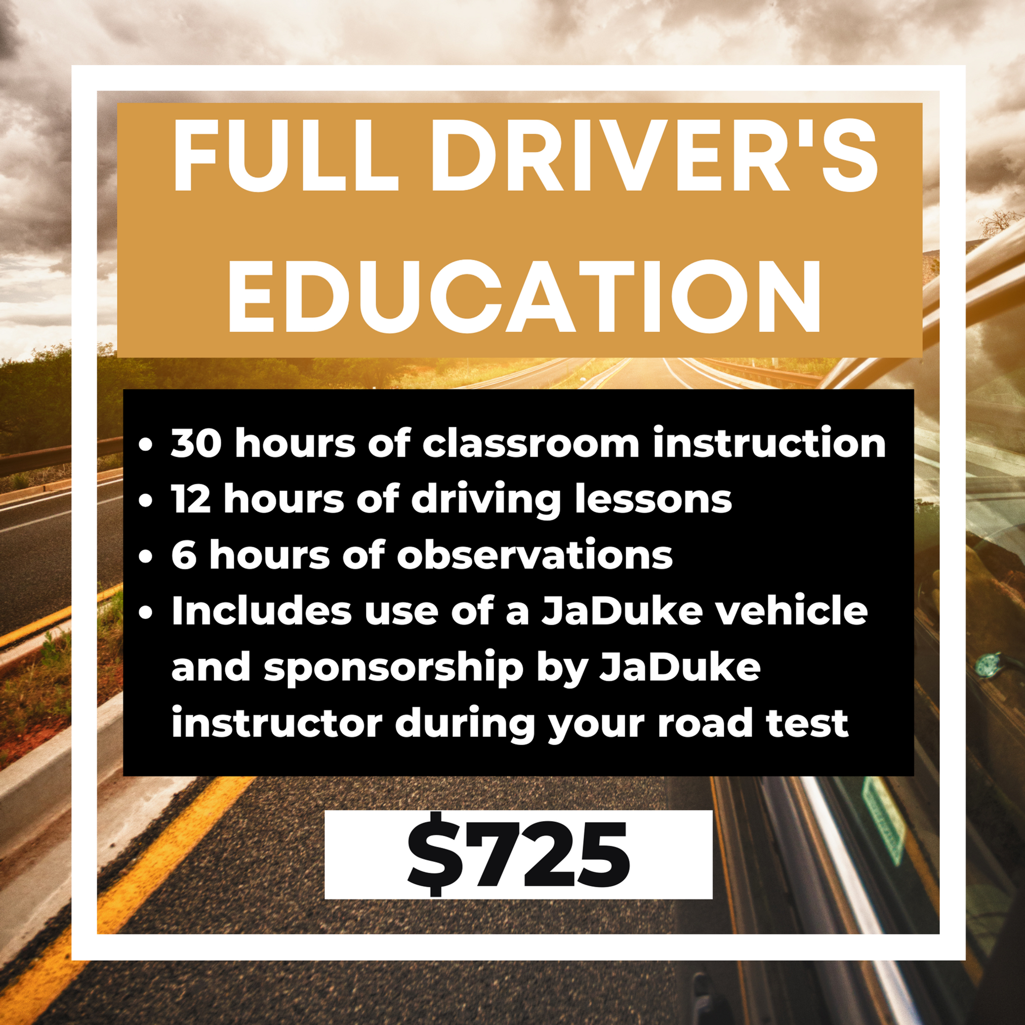 FULL DRIVER'S EDUCATION - TEEN DRIVER