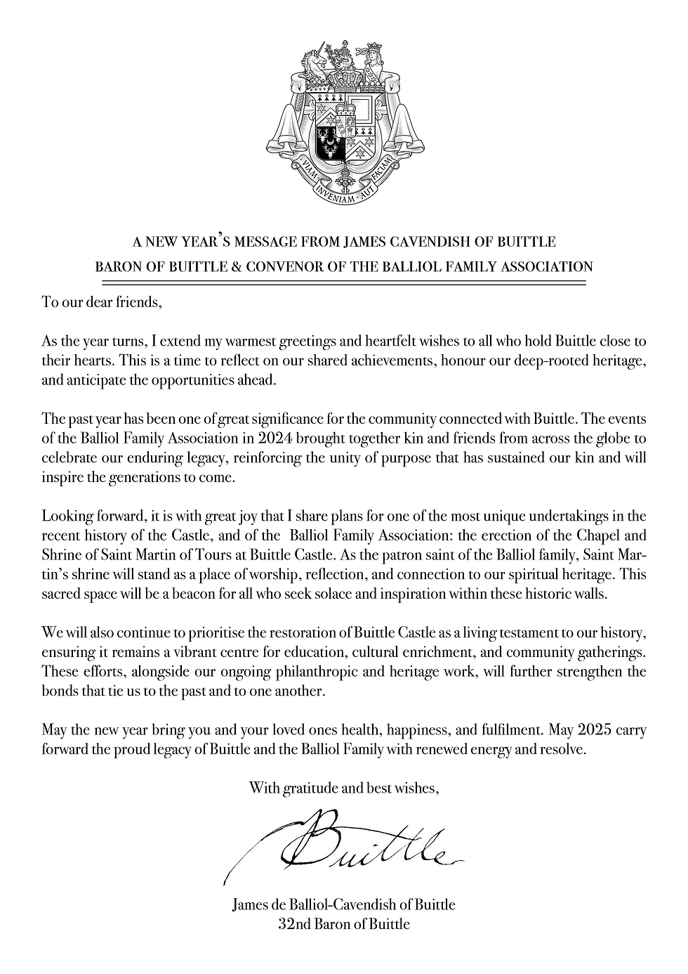 A NEW YEAR MESSAGE FOR 2025