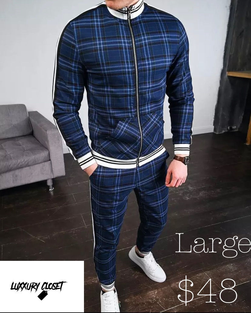 Royal Vintage Plaid Tracksuit 