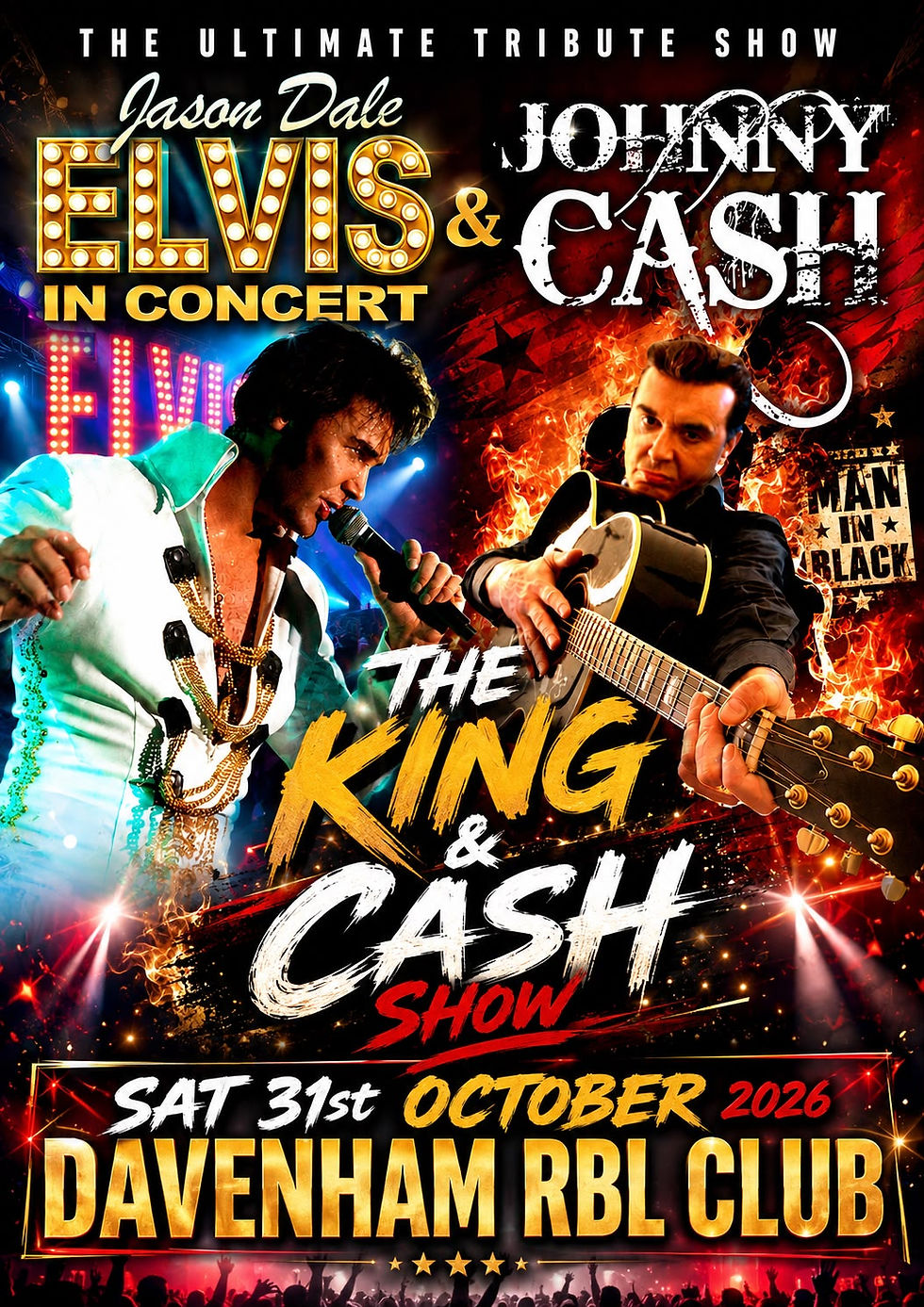 Elvis in concert & Johnny Cash Tribute Night