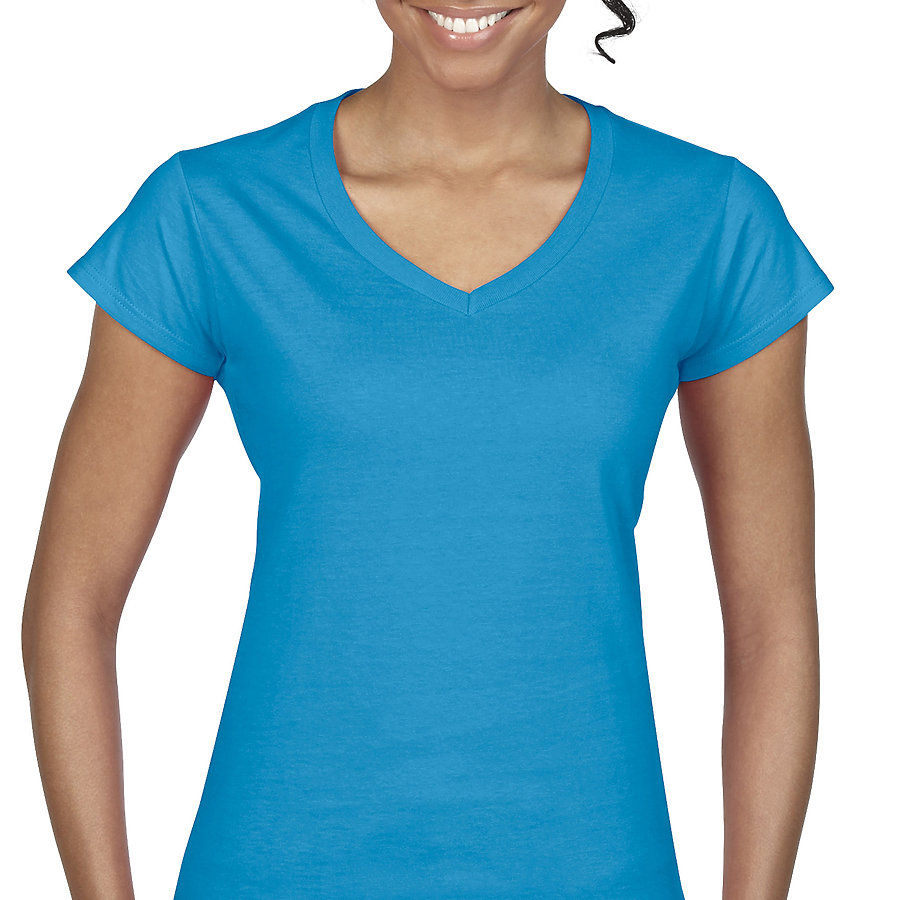 Thumbnail: 100 Custom Screen Printed Womens V-NECK Tees