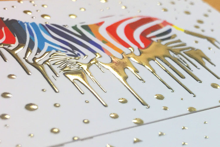 Thumbnail: Raised Foil Suede Business Cards