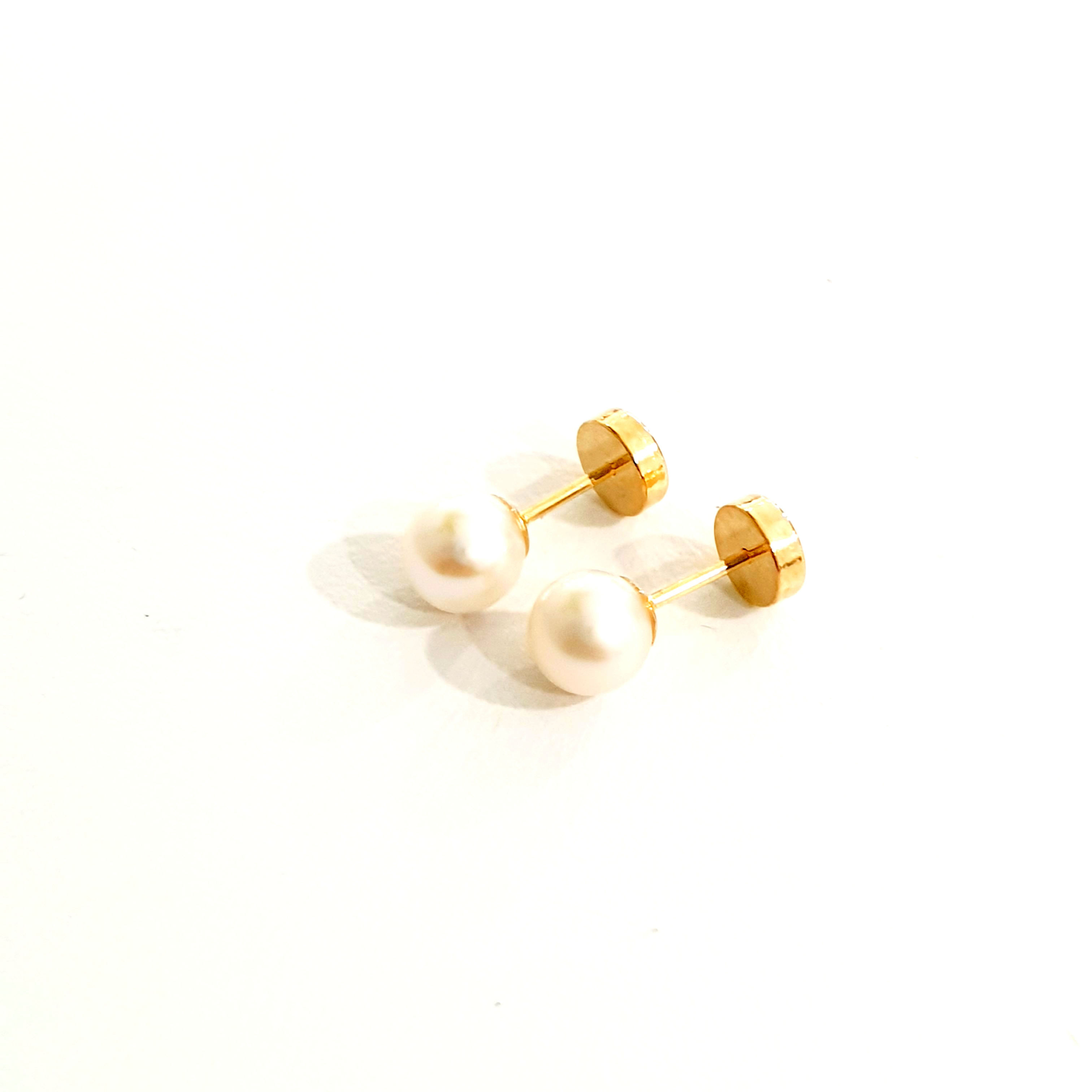 Aros de Oro Abridor y Perla de 5mm (18k)