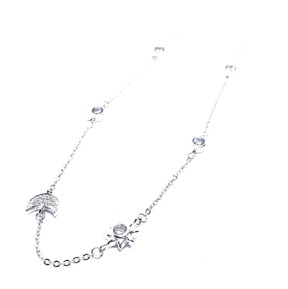 Collar de plata 925 sol y luna