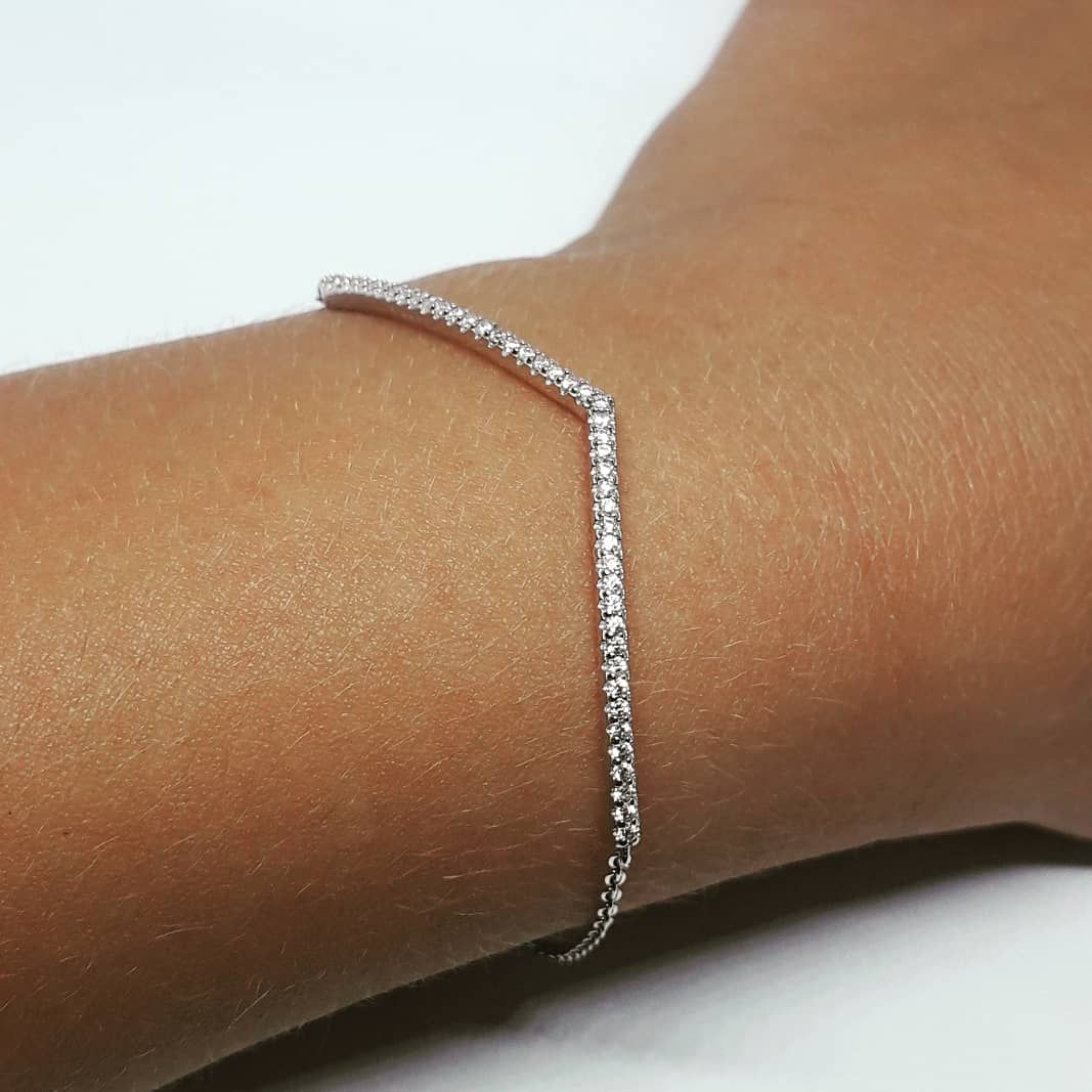 Pulsera de Plata Diagonal