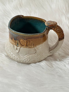 Buy Sanaz Busink unique handcrafted custom pottery dog paw print mug mugs
