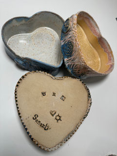 Buy Sanaz Busink unique handmade custom pottery Gifting Bowls.  Heart shaped