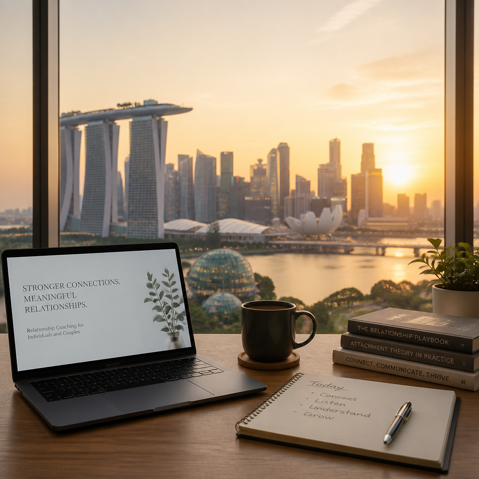 A professional coaching office overlooking Singapore