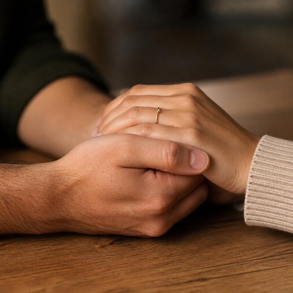 Hands together symbolizing emotional connection and relationship healing