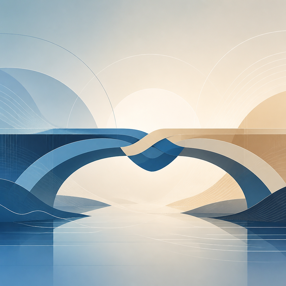 Abstract bridge design representing relationship connection and support