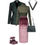 Thumbnail: Styled with a green long sleeve top, a pink skirt, and a dark green blazer.