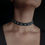 Thumbnail: Front view of Black Thin Beaded Choker Necklace, highlighting its minimalist design.