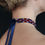 Thumbnail: Back view of Red & Blue Ethnic Pattern Beaded Choker finished with a neat ribbon tie.