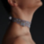 Side view of the Elegant Lilac Choker, showcasing its handcrafted details and refined designer touch.