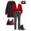 Thumbnail: Paired with grey jeans, a red shirt, and a burgundy cardigan.