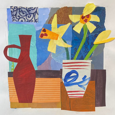 painted paper collage