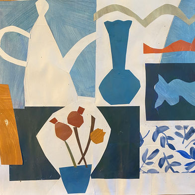 painted paper collage