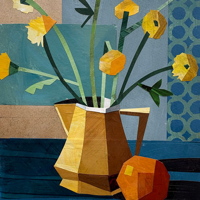 painted paper collage
