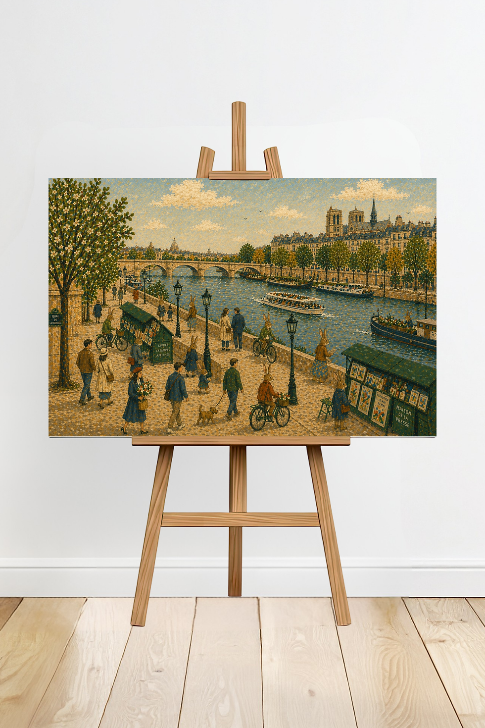 Paris Rabbits River Scene