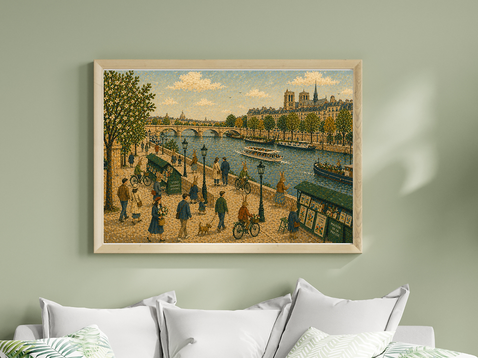 Paris Rabbits River Scene