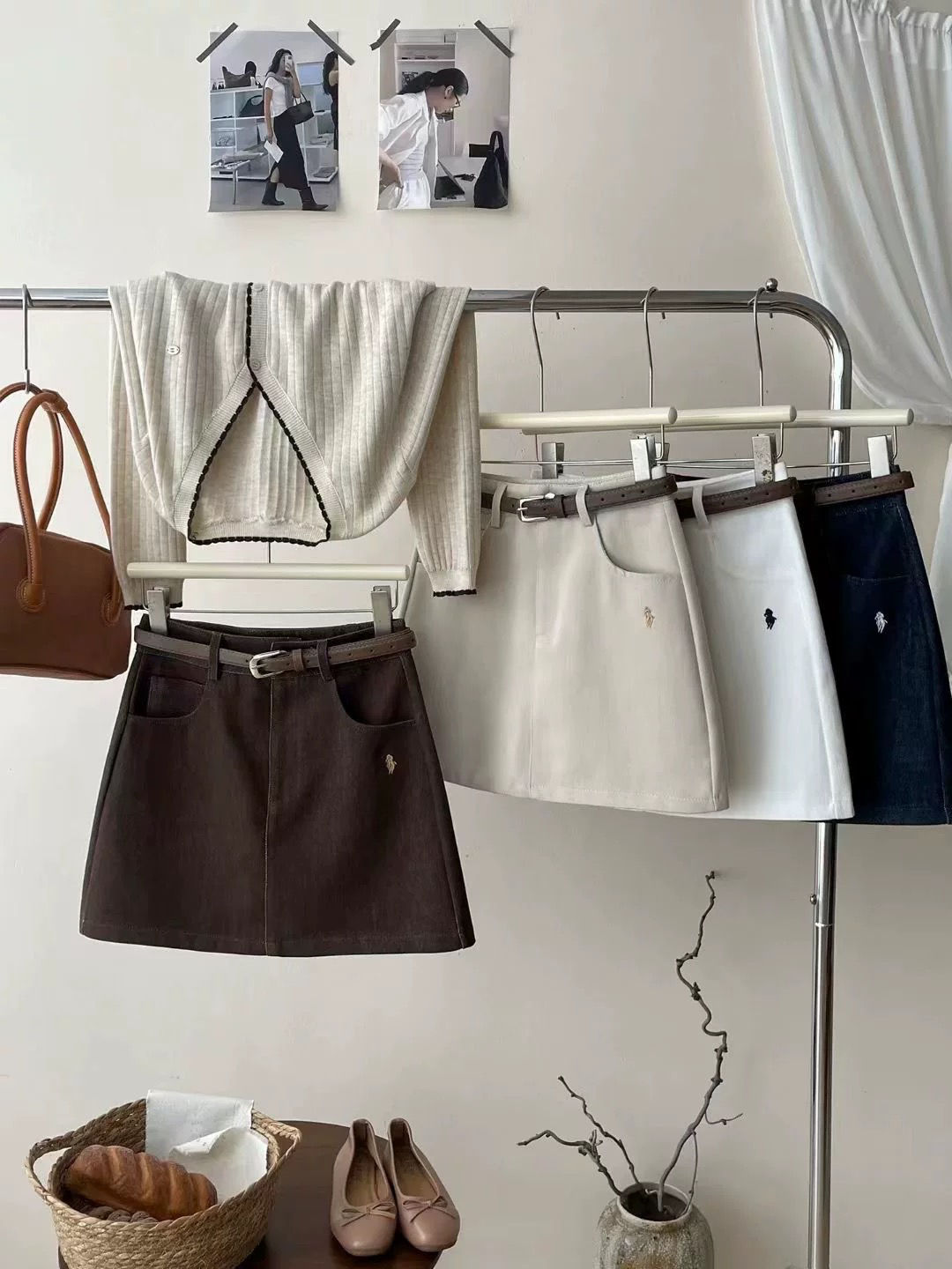 Polo Embroidery Skirt [ Free Belt ] 