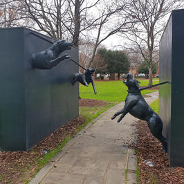 Kelly Ingram park in Birmingham Alabama. Freedom walk vicious Dogs Attack civil Rights movement.