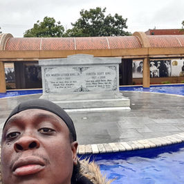 Resting place of Martin Luther King jr and his wife Coretta Scott King and paying homage.