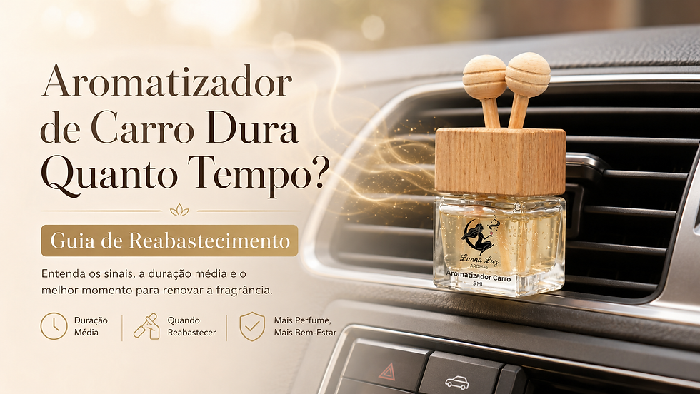 Aromatizador de Carro Lunna Luz Aromas pendurado no retrovisor, fragrância Carro Novo"