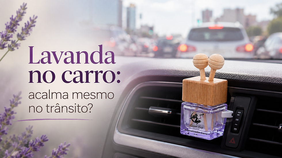 aromatizador de carro Lavanda Lunna Luz Aromas no interior do veículo