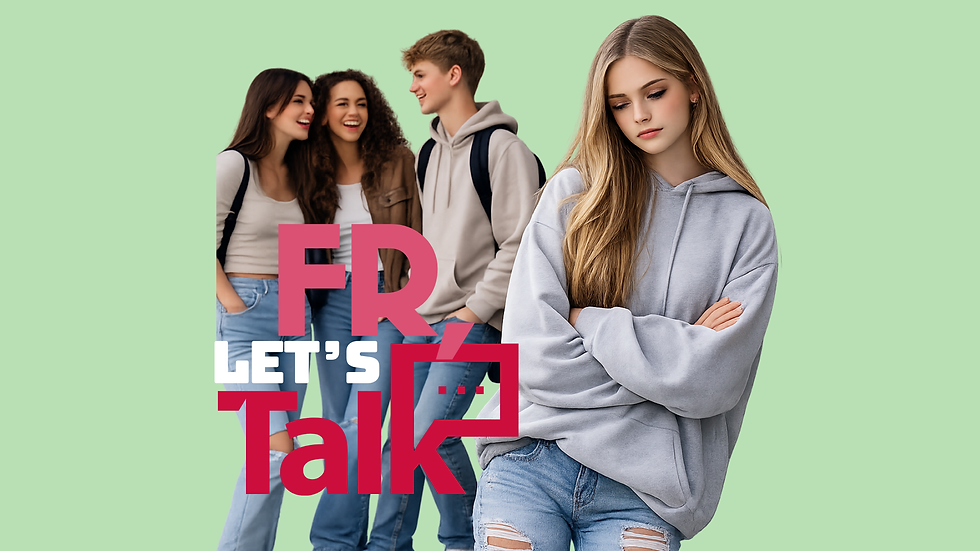 FR Lets Talk Image with one girl being left out of a group; Feeling Left Out? What the Bible Says About Friendship Rejection