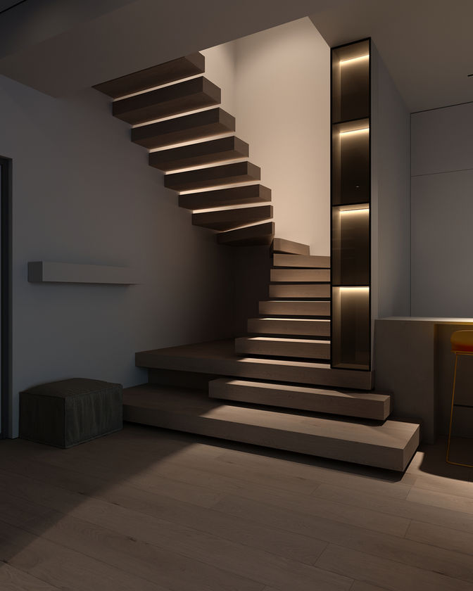 Дизайн лестницы и интерьера квартиры с реализацией проекта на улице Проспект Мира в Калининграде