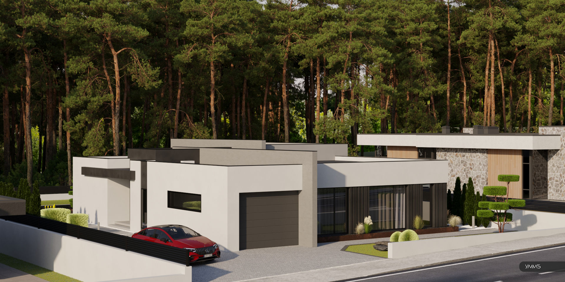 Современный дизайн фасада дома в поселке Сальское Калининградской области