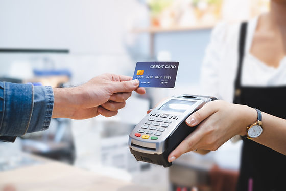 Customer using credit card for payment t