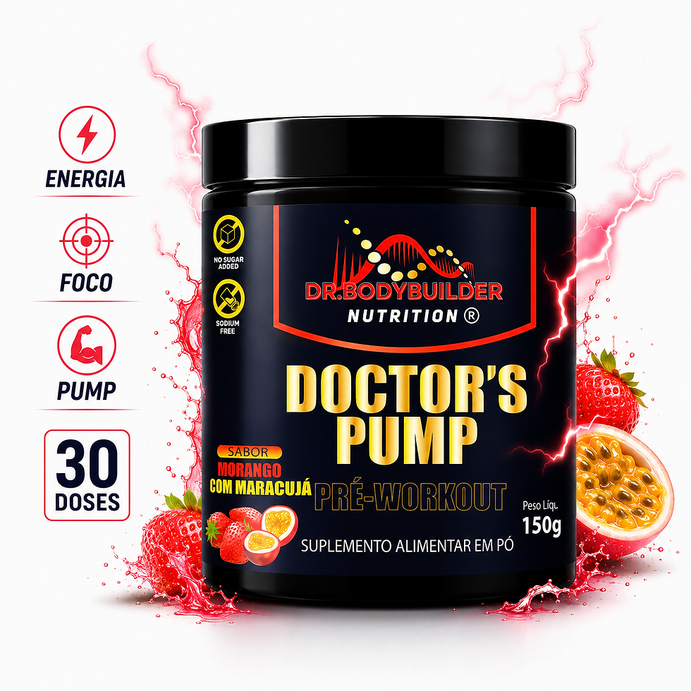 Miniatura: PRÉ TREINO DOCTOR´S PUMP 30 doses 150 g MORANGO COM MARACUJÁ