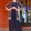 Thumbnail: Piece Navy Blue Party Wear Set: Sequined Crop Top, Wide-Leg Palazzo, and Shrug